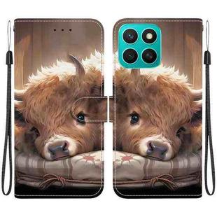 For Honor X8c 4G Crystal Texture Colored Drawing Leather Phone Case(Calf)