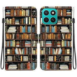 For Honor X8c 4G Crystal Texture Colored Drawing Leather Phone Case(Bookshelf)