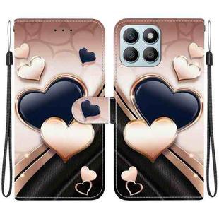 For Honor X8b Crystal Texture Colored Drawing Leather Phone Case(Love Heart)