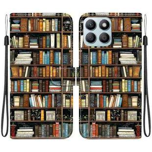For Honor X8b Crystal Texture Colored Drawing Leather Phone Case(Bookshelf)