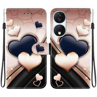 For Honor X7b / Play 50 Plus Crystal Texture Colored Drawing Leather Phone Case(Love Heart)