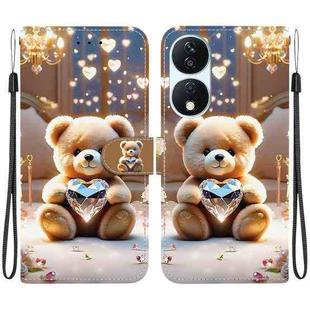 For Honor X7b / Play 50 Plus Crystal Texture Colored Drawing Leather Phone Case(Diamond Bear)