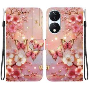 For Honor X7b / Play 50 Plus Crystal Texture Colored Drawing Leather Phone Case(Lantern Butterflies)