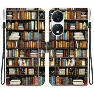 For Honor X7b / Play 50 Plus Crystal Texture Colored Drawing Leather Phone Case(Bookshelf)
