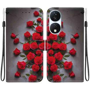For Honor X7b / Play 50 Plus Crystal Texture Colored Drawing Leather Phone Case(Red Roses)