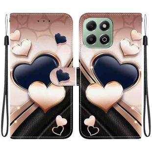 For Honor X6b 4G Crystal Texture Colored Drawing Leather Phone Case(Love Heart)