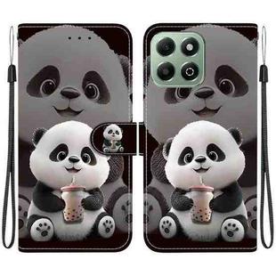 For Honor X6b 4G Crystal Texture Colored Drawing Leather Phone Case(Milk Tea Bear)