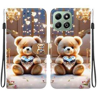 For Honor X6b 4G Crystal Texture Colored Drawing Leather Phone Case(Diamond Bear)