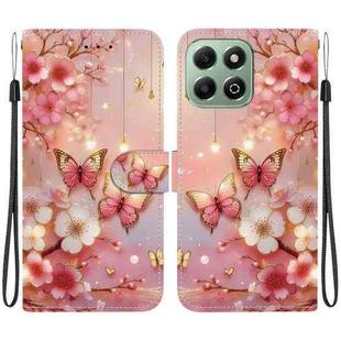 For Honor X6b 4G Crystal Texture Colored Drawing Leather Phone Case(Lantern Butterflies)