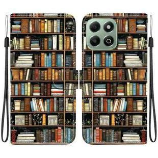 For Honor X6b 4G Crystal Texture Colored Drawing Leather Phone Case(Bookshelf)