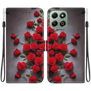 For Honor X6b 4G Crystal Texture Colored Drawing Leather Phone Case(Red Roses)