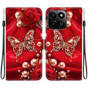 For Honor Play 60 Plus / 200 Smart / Play9T 5G Crystal Texture Colored Drawing Leather Phone Case(Pearl Butterfly Rose)