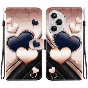 For Honor 400 Pro Global 160.8mm Crystal Texture Colored Drawing Leather Phone Case(Love Heart)