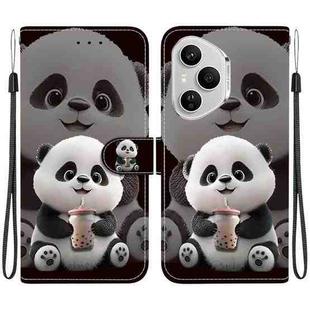 For Honor 400 Pro Global 160.8mm Crystal Texture Colored Drawing Leather Phone Case(Milk Tea Bear)