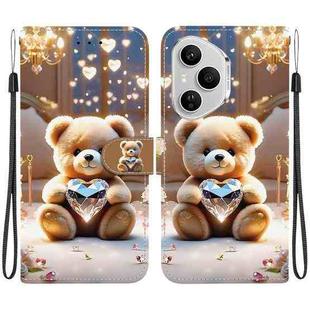 For Honor 400 Pro Global 160.8mm Crystal Texture Colored Drawing Leather Phone Case(Diamond Bear)