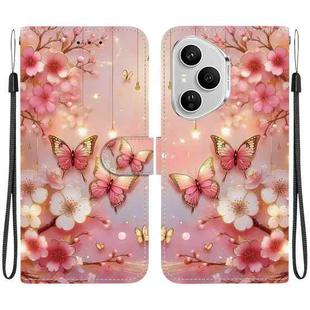 For Honor 400 Pro Global 160.8mm Crystal Texture Colored Drawing Leather Phone Case(Lantern Butterflies)