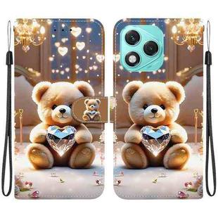 For Honor 400 Lite Global Crystal Texture Colored Drawing Leather Phone Case(Diamond Bear)
