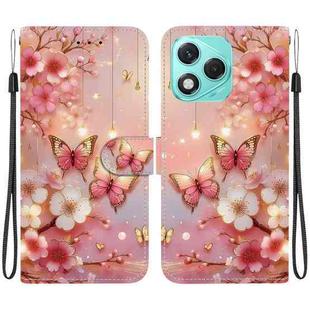 For Honor 400 Lite Global Crystal Texture Colored Drawing Leather Phone Case(Lantern Butterflies)