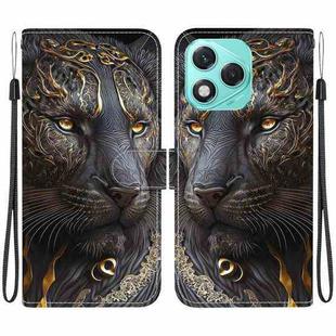 For Honor 400 Lite Global Crystal Texture Colored Drawing Leather Phone Case(Black Gold Lion)