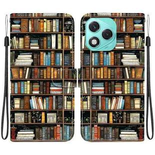 For Honor 400 Lite Global Crystal Texture Colored Drawing Leather Phone Case(Bookshelf)