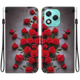 For Honor 400 Lite Global Crystal Texture Colored Drawing Leather Phone Case(Red Roses)