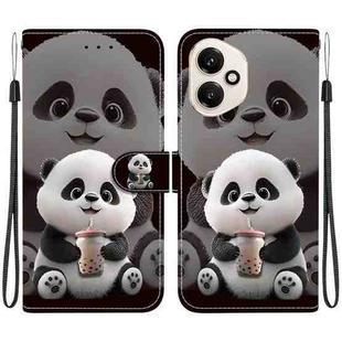 For Honor 400 Global 156.5mm Crystal Texture Colored Drawing Leather Phone Case(Milk Tea Bear)