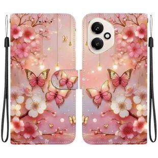 For Honor 400 Global 156.5mm Crystal Texture Colored Drawing Leather Phone Case(Lantern Butterflies)