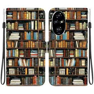 For Honor 200 Pro Crystal Texture Colored Drawing Leather Phone Case(Bookshelf)