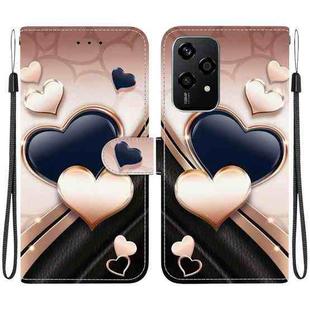 For Honor 200 Lite Global Crystal Texture Colored Drawing Leather Phone Case(Love Heart)