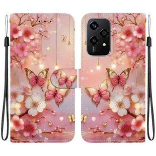 For Honor 200 Lite Global Crystal Texture Colored Drawing Leather Phone Case(Lantern Butterflies)