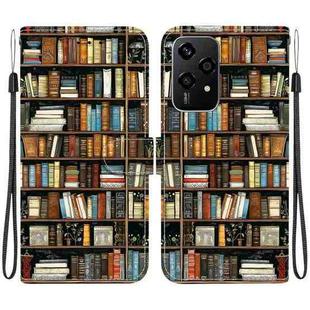 For Honor 200 Lite Global Crystal Texture Colored Drawing Leather Phone Case(Bookshelf)