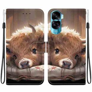 For Honor 90 Lite Crystal Texture Colored Drawing Leather Phone Case(Calf)