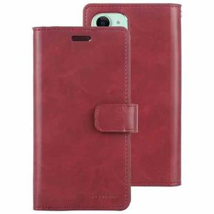 For iPhone 12 mini GOOSPERY MANSOOR Crazy Horse Texture Horizontal Flip Leather Case with Holder & Card Slots & Wallet(Wine Red)