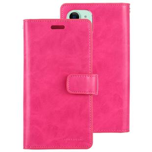 For iPhone 12 mini GOOSPERY MANSOOR Crazy Horse Texture Horizontal Flip Leather Case with Holder & Card Slots & Wallet(Rose Red)