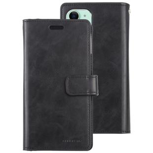 For iPhone 12 mini GOOSPERY MANSOOR Crazy Horse Texture Horizontal Flip Leather Case with Holder & Card Slots & Wallet(Black)