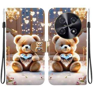For Huawei nova 12i / Enjoy 70 Pro Crystal Texture Colored Drawing Leather Phone Case(Diamond Bear)