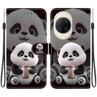 For Huawei nova 14 Ultra Crystal Texture Colored Drawing Leather Phone Case(Milk Tea Bear)