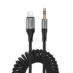 hoco UPA33A Nuevo 8 Pin to 3.5mm Spring Digital Audio Conversion Cable, Length: 1.5m(Black)