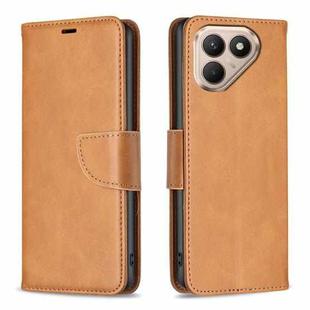For Tecno Pova 7 Ultra 5G Lambskin Texture Pure Color Flip Leather Phone Case(Yellow)