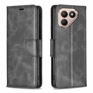 For Tecno Pova 7 Ultra 5G Lambskin Texture Pure Color Flip Leather Phone Case(Black)
