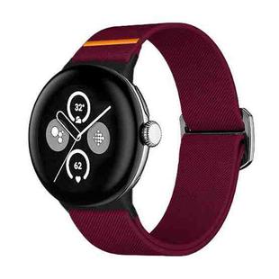 For Google Pixel Watch 3 45mm xDfind Elastic Nylon Watch Band(Wine Red)