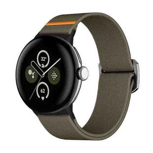 For Google Pixel Watch 3 45mm xDfind Elastic Nylon Watch Band(Army Green)