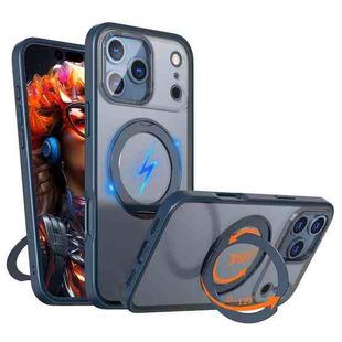 For iPhone 17 Pro Max kalebol MagSafe Metal Ring Holder Phone Case(Blue)
