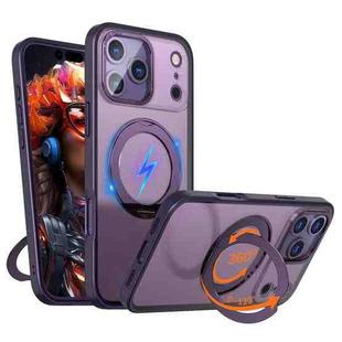 For iPhone 17 Pro Max kalebol MagSafe Metal Ring Holder Phone Case(Dark Purple)