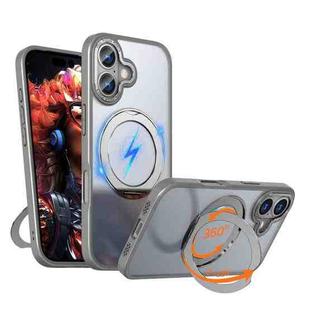 For iPhone 17 kalebol MagSafe Metal Ring Holder Phone Case(Titanium Gray)