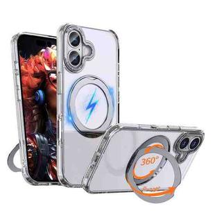For iPhone 17 kalebol MagSafe Metal Ring Holder Phone Case(Transparent)