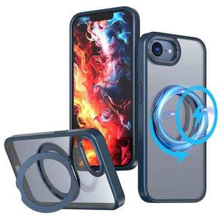For iPhone 16e kalebol MagSafe Metal Ring Holder Phone Case(Blue)
