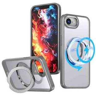 For iPhone 16e kalebol MagSafe Metal Ring Holder Phone Case(Titanium Gray)