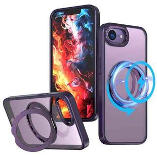 For iPhone 16e kalebol MagSafe Metal Ring Holder Phone Case(Dark Purple)