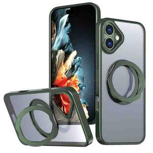 For iPhone 16 Plus kalebol MagSafe Metal Ring Holder Phone Case(Green)